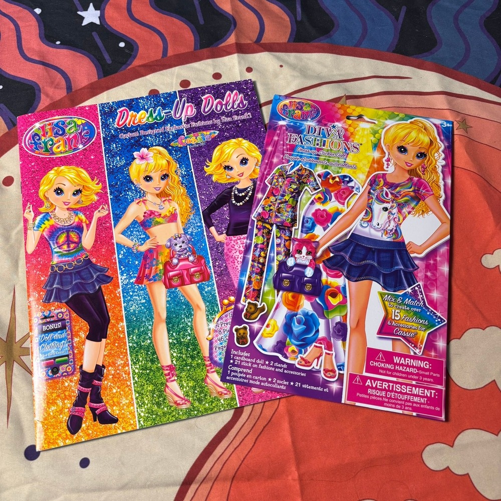 Y2K Lisa Frank Diva Fashions Dressup Sticker Doll Cassie Girl Activity Book 2014